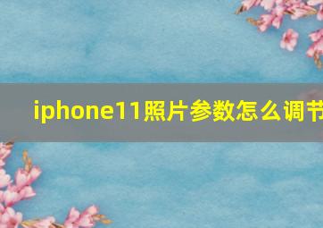 iphone11照片参数怎么调节