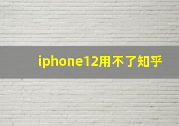 iphone12用不了知乎