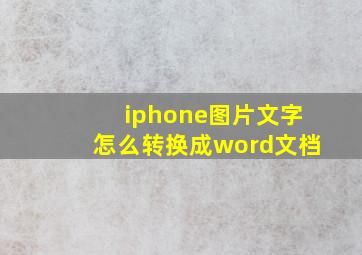 iphone图片文字怎么转换成word文档