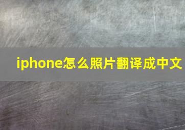 iphone怎么照片翻译成中文