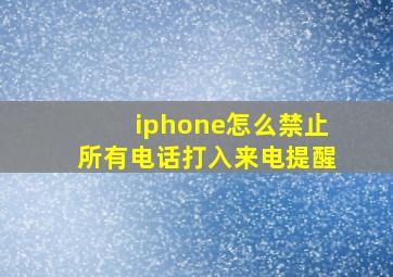 iphone怎么禁止所有电话打入来电提醒