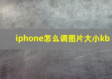 iphone怎么调图片大小kb