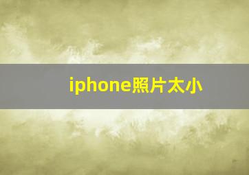 iphone照片太小