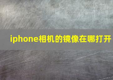 iphone相机的镜像在哪打开