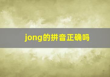 jong的拼音正确吗