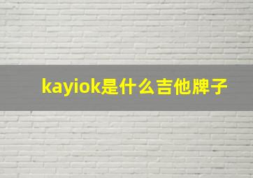 kayiok是什么吉他牌子