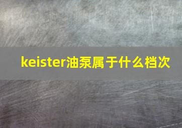 keister油泵属于什么档次