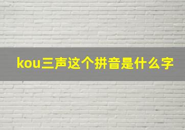 kou三声这个拼音是什么字