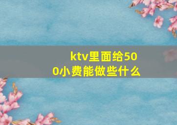 ktv里面给500小费能做些什么