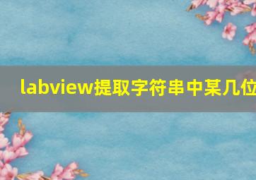 labview提取字符串中某几位