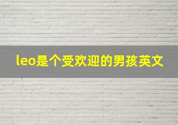 leo是个受欢迎的男孩英文