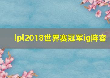 lpl2018世界赛冠军ig阵容