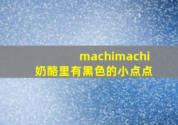 machimachi奶酪里有黑色的小点点