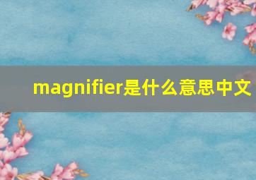 magnifier是什么意思中文