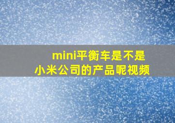 mini平衡车是不是小米公司的产品呢视频