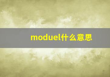 moduel什么意思