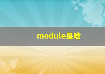 module是啥