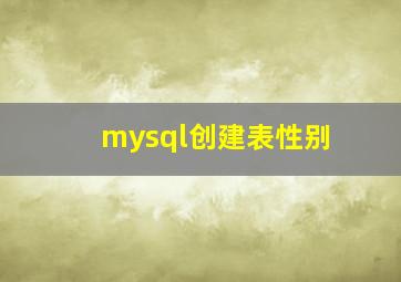 mysql创建表性别