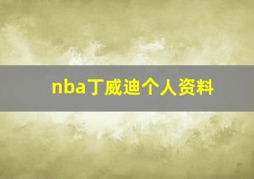 nba丁威迪个人资料