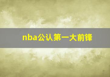 nba公认第一大前锋