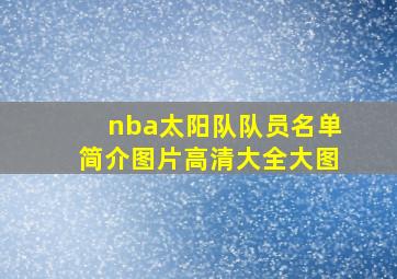 nba太阳队队员名单简介图片高清大全大图