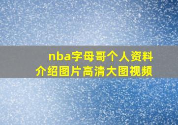 nba字母哥个人资料介绍图片高清大图视频