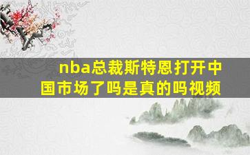 nba总裁斯特恩打开中国市场了吗是真的吗视频