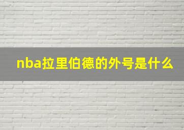 nba拉里伯德的外号是什么