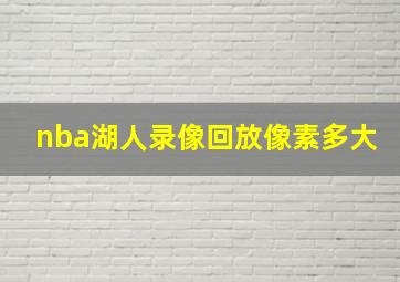 nba湖人录像回放像素多大