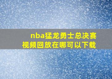 nba猛龙勇士总决赛视频回放在哪可以下载