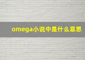 omega小说中是什么意思