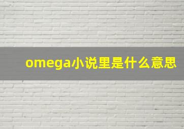 omega小说里是什么意思