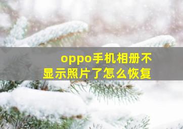 oppo手机相册不显示照片了怎么恢复