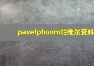 pavelphoom帕维尔资料