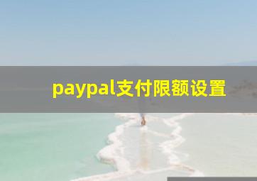 paypal支付限额设置