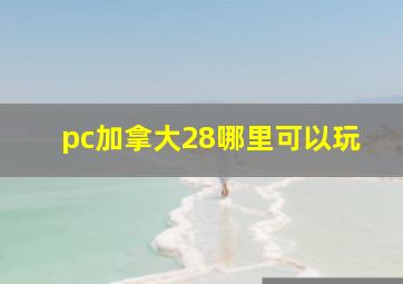 pc加拿大28哪里可以玩