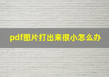 pdf图片打出来很小怎么办