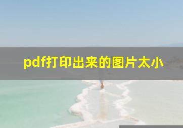 pdf打印出来的图片太小