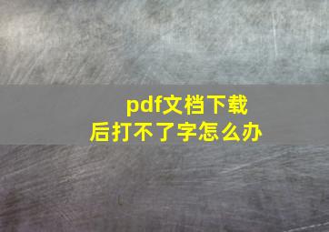 pdf文档下载后打不了字怎么办