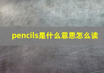 pencils是什么意思怎么读