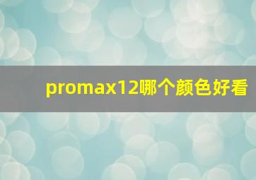 promax12哪个颜色好看