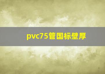 pvc75管国标壁厚