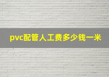 pvc配管人工费多少钱一米