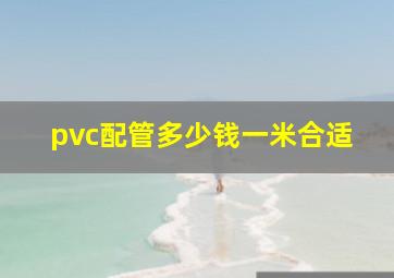 pvc配管多少钱一米合适