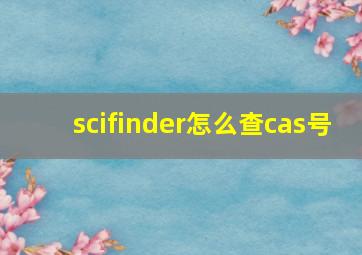 scifinder怎么查cas号