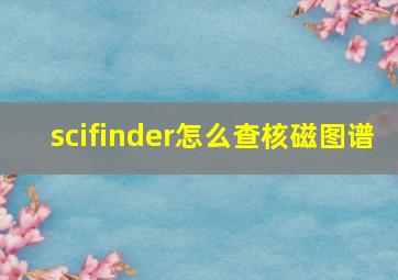 scifinder怎么查核磁图谱