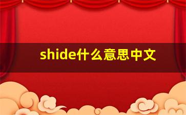 shide什么意思中文