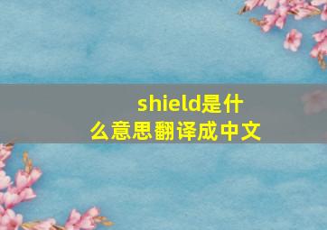 shield是什么意思翻译成中文