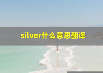 silver什么意思翻译