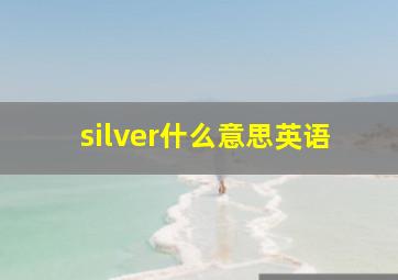 silver什么意思英语